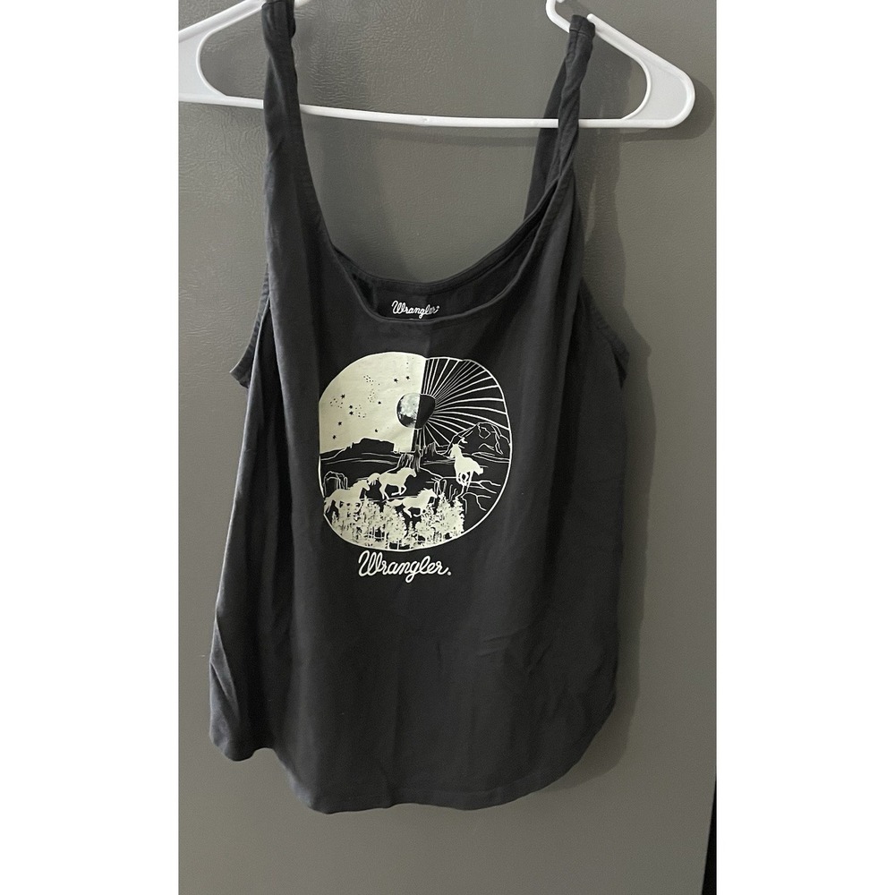 Wrangler rodeo Cowgirl Western tank top Women's XL Sleeveless Country Concert